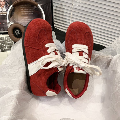 2025Autumn women's rubber sneakers with laces, low-top（Upper Height Less10cm)