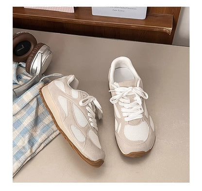2025Spring New Women's Jogging Shoes Versatile Comfortable Flat Lace-up Shoes Fashion Trendy Casual Sneakers