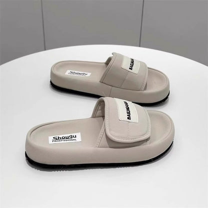 Low Heel Platform Sole(Less3cm)PU Rubber Slippers
