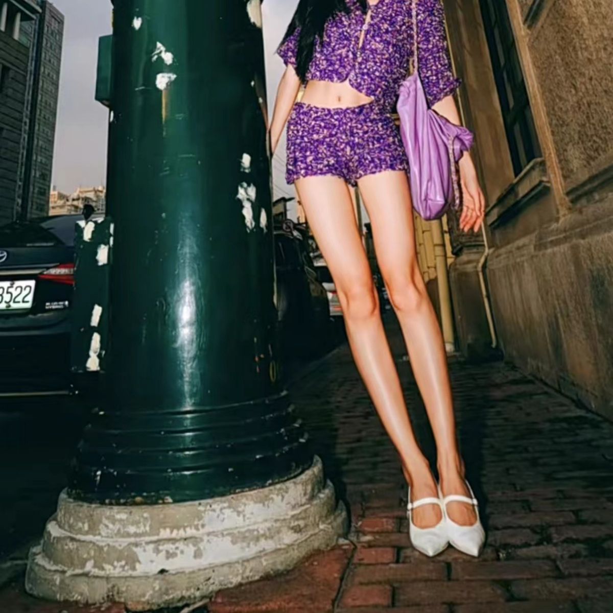Yi Mengling Same Style2023Shoe Fairy Shoes to Match Dress Rich Lady Shoes Wedge White Single Shoes Pointed Toe Maggie Jane