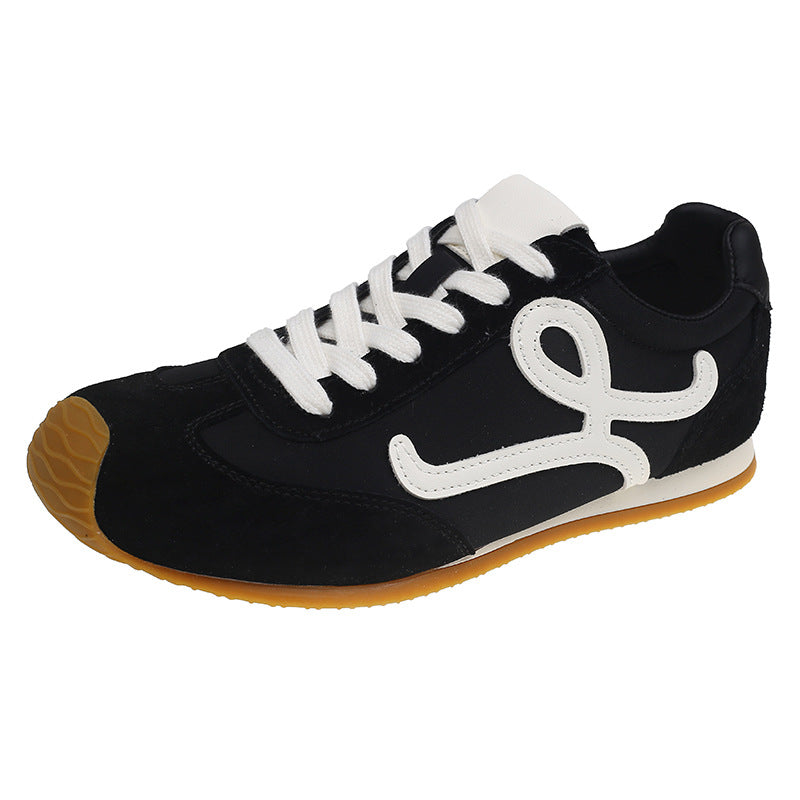 2025Spring Summer New Grape Mom Wang Yibo Same Style Asymmetric Large Toe Lace-up Casual Style Jogging Shoes