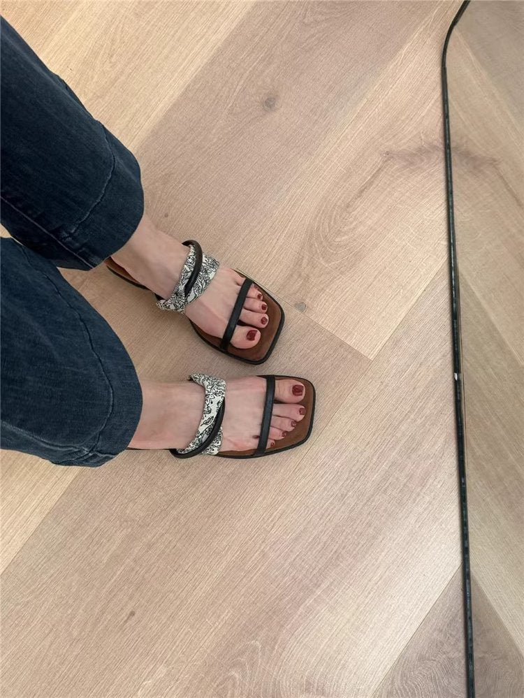 PUT Wedge Rubber Slippers Mid Heel