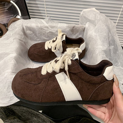 2025Autumn women's rubber sneakers with laces, low-top（Upper Height Less10cm)