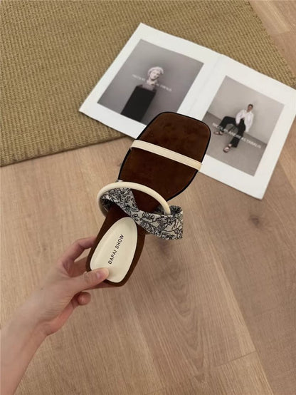 PUT Wedge Rubber Slippers Mid Heel